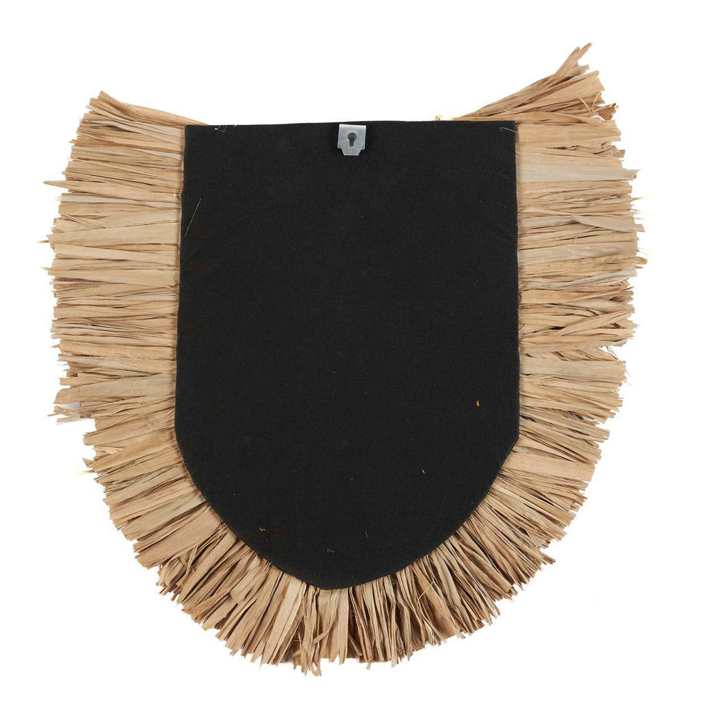 Wanddecoratie gras handgevlochten rond naturel, voor aan de muur of in een gallery wall
