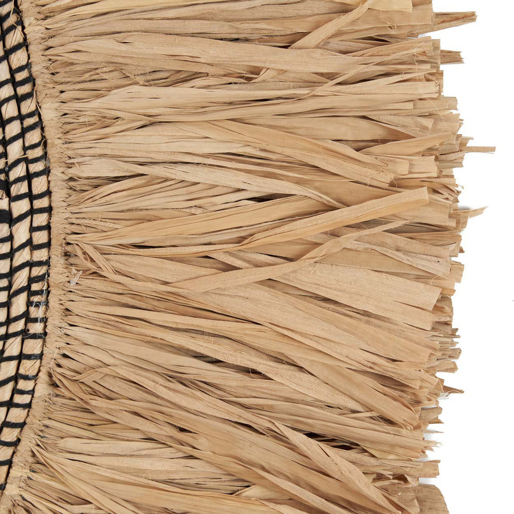 Wanddecoratie gras handgevlochten rond naturel, voor aan de muur of in een gallery wall