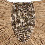 Wanddecoratie gras handgevlochten rond naturel, voor aan de muur of in een gallery wall
