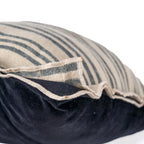 Kussenhoes linnen-velvet Nordic Stripe natuurlijk zwart gestreept 50 x 50 cm, voor bank en zithoek