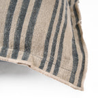 Kussenhoes linnen-velvet Nordic Stripe natuurlijk zwart gestreept 50 x 50 cm, voor bank en zithoek