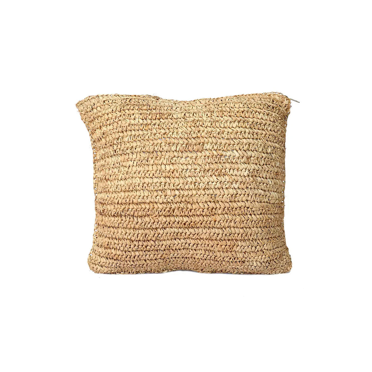 Kussenhoes raffia Flores naturel boho 40 x 40 cm, vierkant, handgeweven, zonder binnenkussen