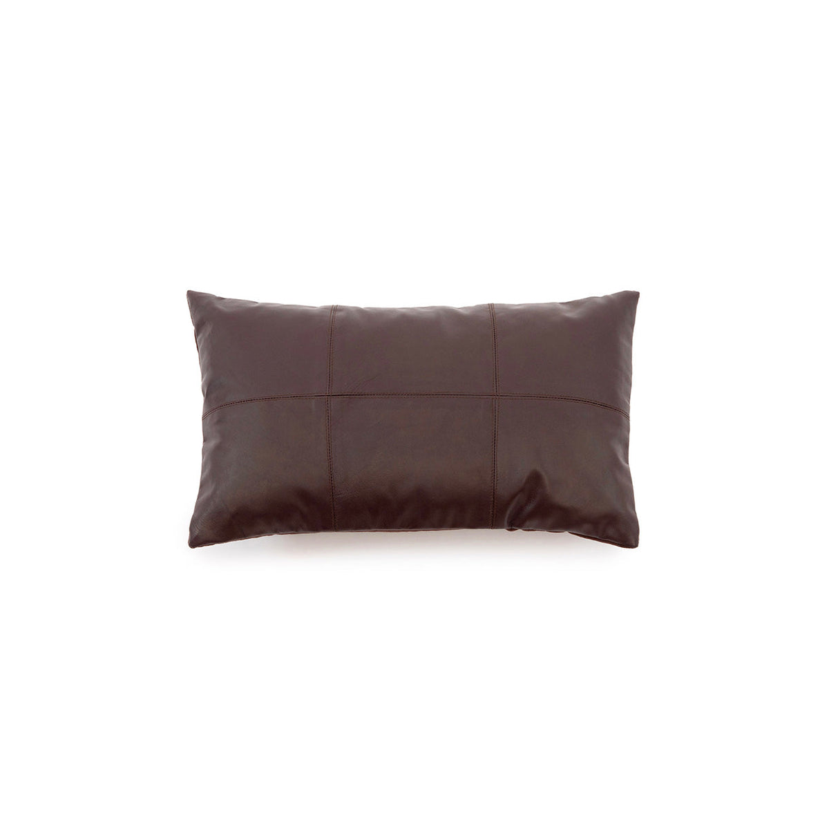 Kussenhoes leer zesdelig chocoladebruin 30 x 50 cm, voor woonkamer en slaapkamer