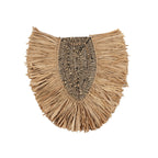 Wanddecoratie gras handgevlochten rond naturel, voor aan de muur of in een gallery wall