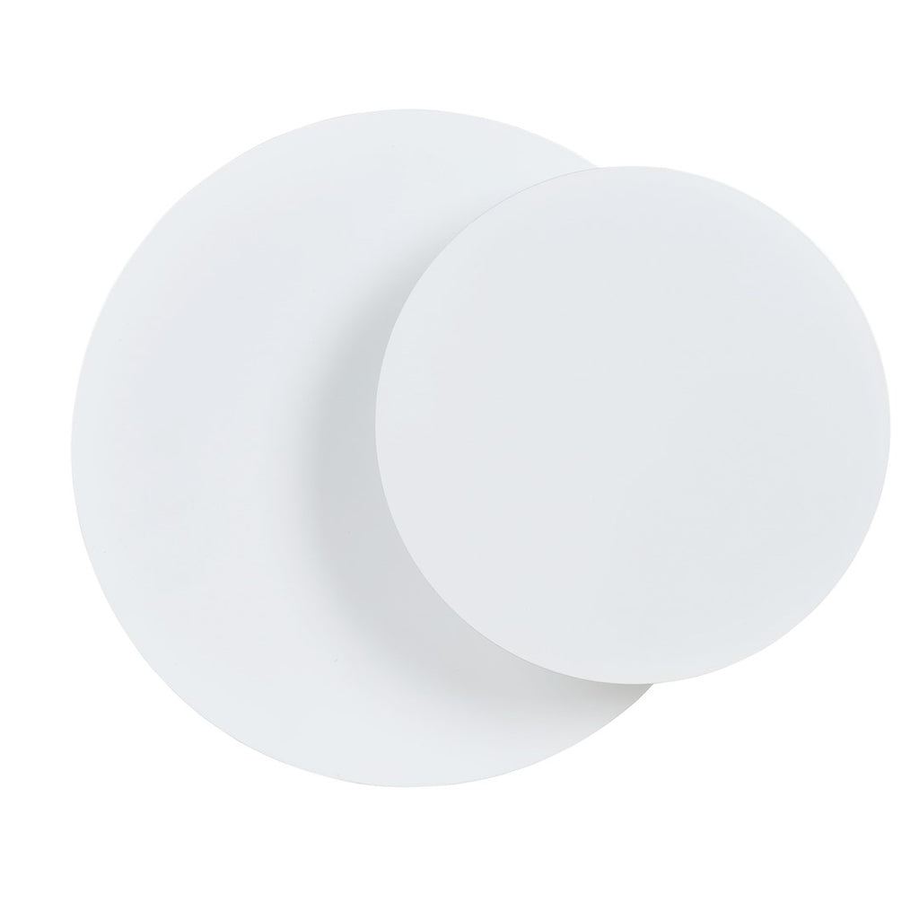 Witte wandlamp met twee overlappende ronde cirkels