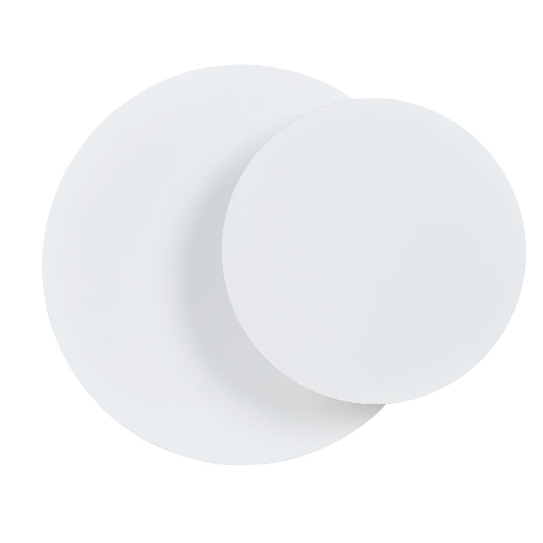 Witte wandlamp met twee overlappende ronde cirkels