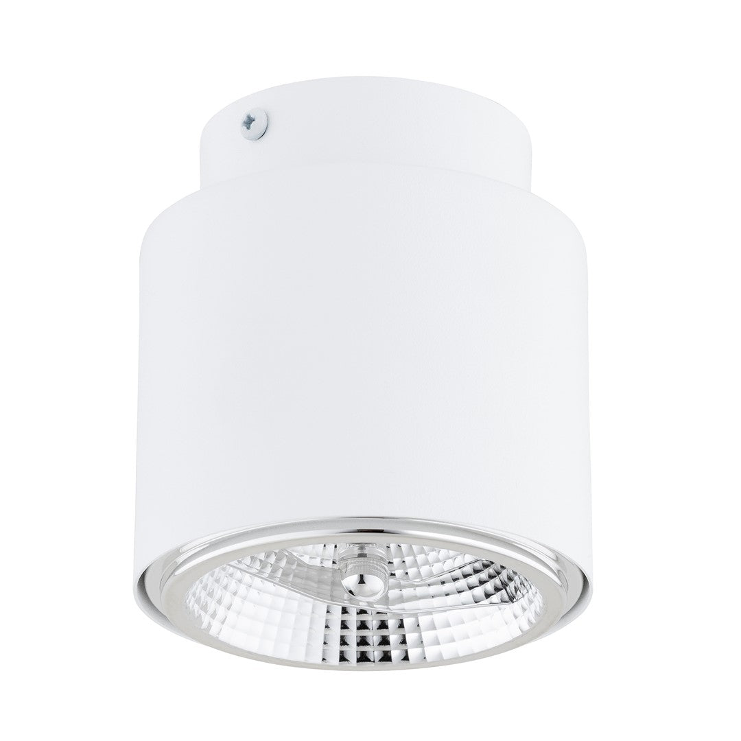Plafondlamp Nano gepoedercoat staal wit, minimalistisch, 1 fitting, max. 12 W led, 11 x 12 cm, woonkamer, hal of kantoor