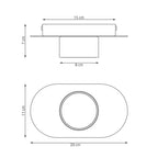Plafondlamp staal Diaz modern zwart 20 x 7 cm, voor woonkamer, slaapkamer of eetkamer