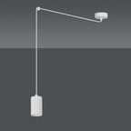 Hanglamp Traker gepoedercoat staal modern wit, 1 lichtpunt met GU10-fitting, verstelbare hoogte