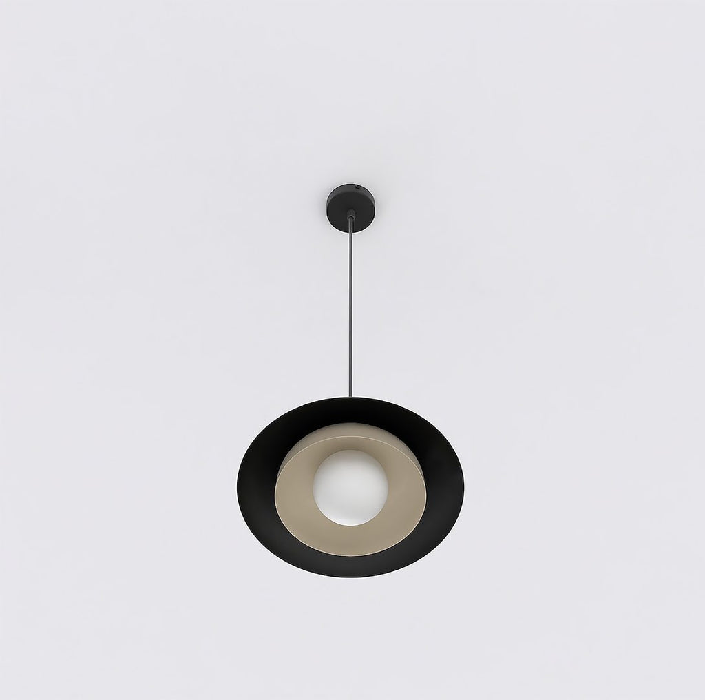 Hanglamp gepoedercoat staal Scandinavisch zwart met mokka Ø 30 cm, 1 lichtpunt G9, verstelbare hoogte