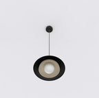 Hanglamp gepoedercoat staal Scandinavisch zwart met mokka Ø 30 cm, 1 lichtpunt G9, verstelbare hoogte