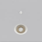 Hanglamp gepoedercoat staal Skin, Scandinavisch, wit met mokka, 30 x 30 cm, verstelbaar, voor eettafel en woonkamer