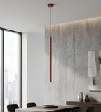 Hanglamp gepoedercoat staal Selter bordeaux, naalddunne cilinder met G9-fitting en verstelbare hoogte
