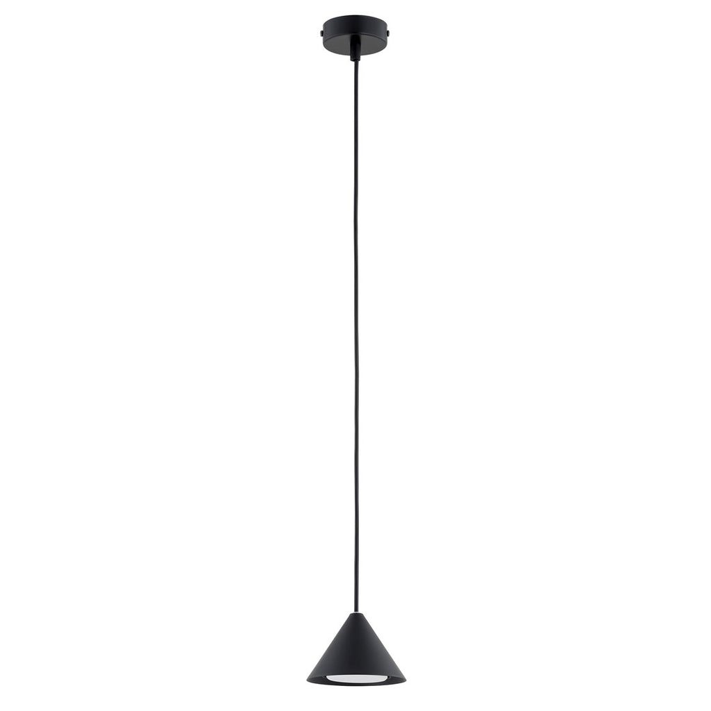 Hanglamp gepoedercoat staal Elit minimalistisch zwart, kegelvormige kap, verstelbare hoogte, 1 fitting