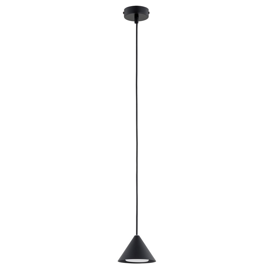 Hanglamp gepoedercoat staal Elit minimalistisch zwart, kegelvormige kap, verstelbare hoogte, 1 fitting