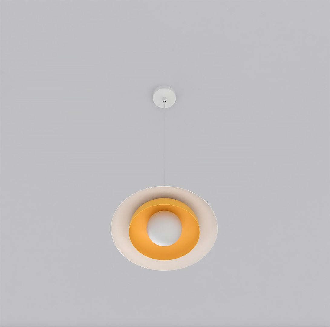 Hanglamp Skin gepoedercoat staal Scandinavisch wit met oranje binnenkant Ø 30 cm, verstelbaar, voor eettafel en woonkamer