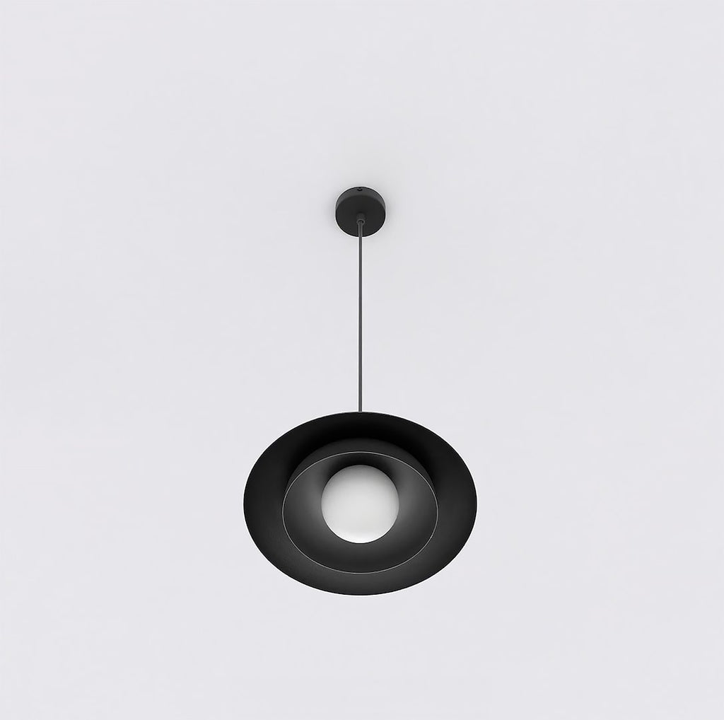 Hanglamp gepoedercoat staal Skin zwart Ø 30 cm, Scandinavisch, voor eettafel en woonkamer