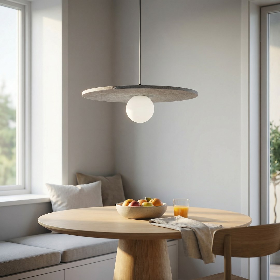 Hanglamp vilt en gepoedercoat staal Calma, boho, grijs, Ø 40 cm, 1 lichtpunt, G9, voor slaapkamer of woonkamer