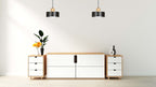 Hanglamp gepoedercoat staal en hout Torin zwart 25 cm, verstelbare hoogte, boven eettafel of kookeiland