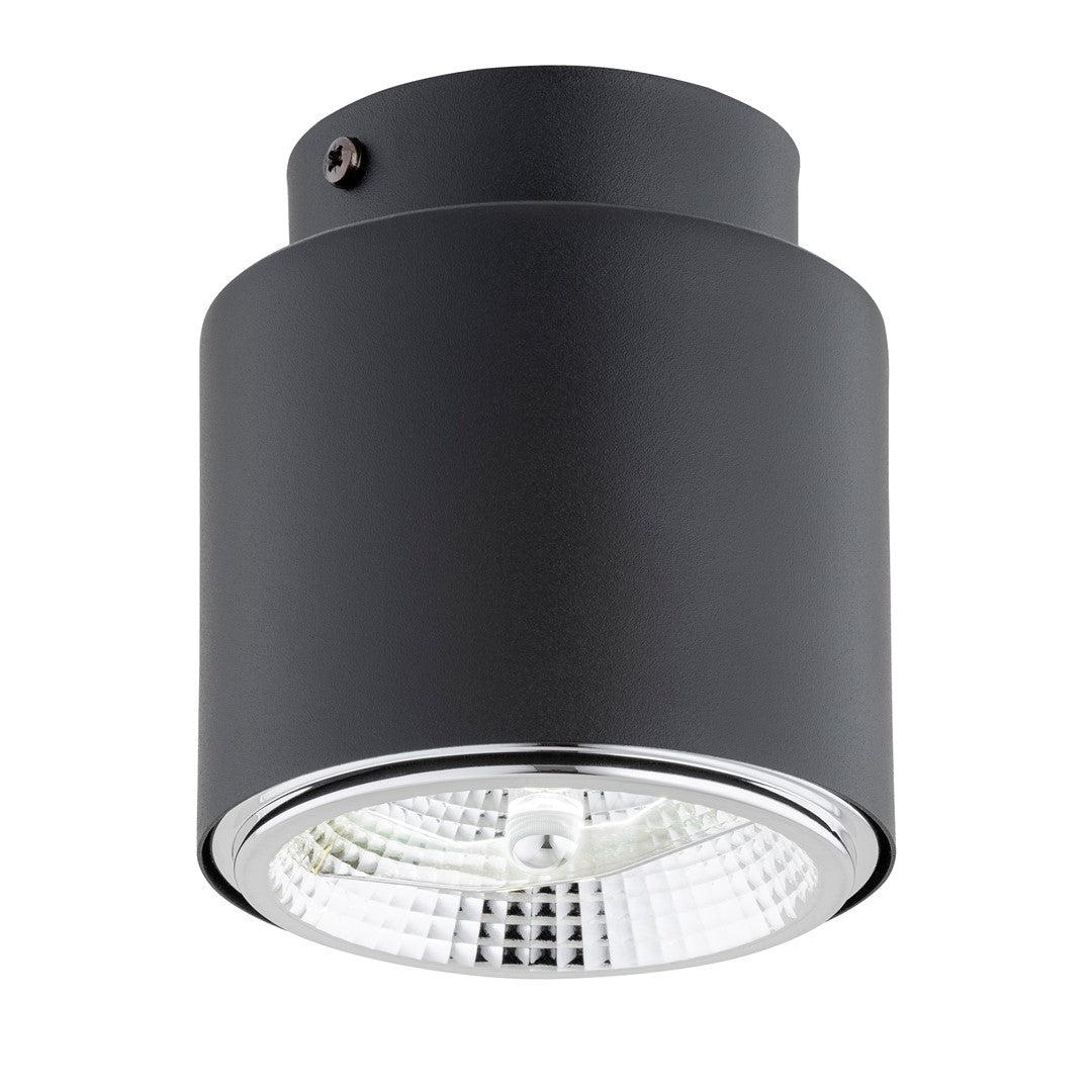 Plafondlamp gepoedercoat staal minimalistisch Nano zwart, gerichte lichtbron, 1 lichtpunt – 11 x 12 cm