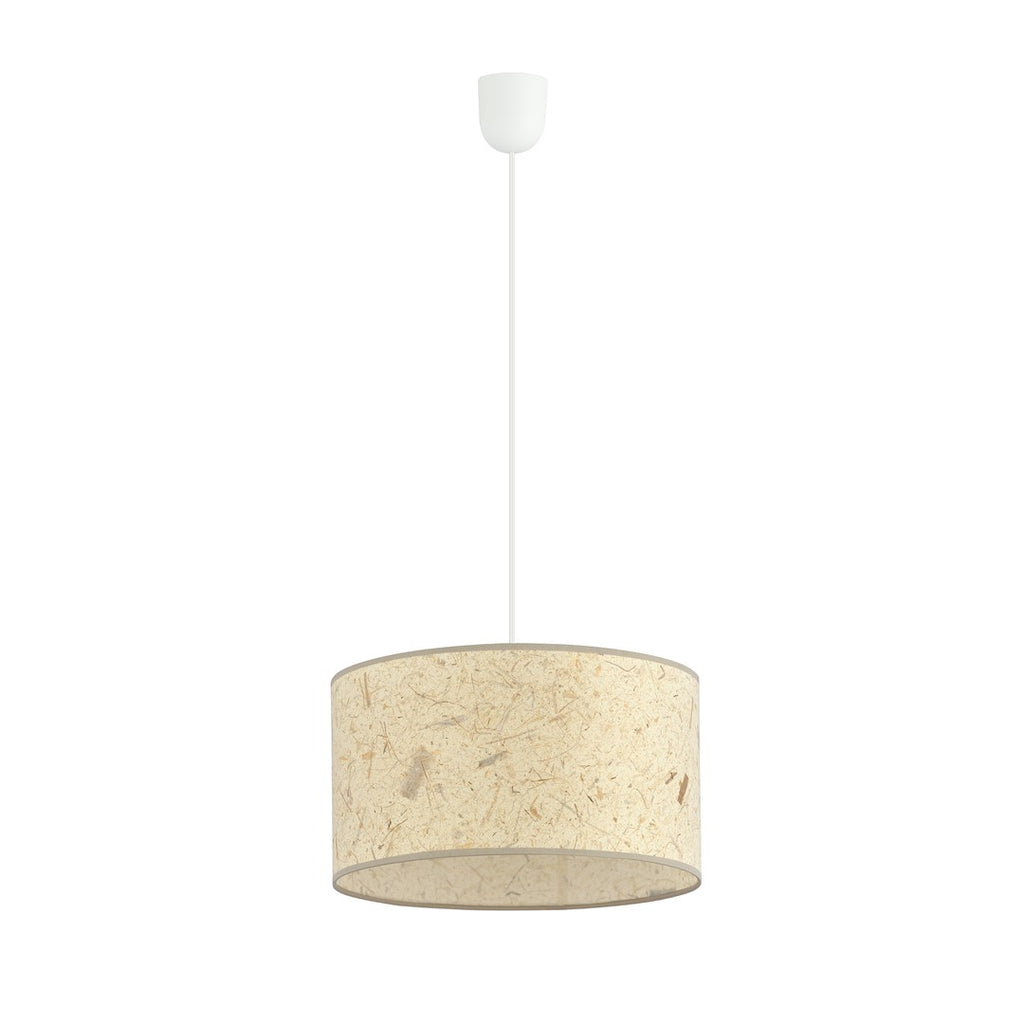 Hanglamp gepoedercoat staal en stof boho Aston bruin Ø 35 cm, 1 fitting E27 voor woonkamer en eetkamer