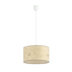 Hanglamp gepoedercoat staal en stof boho Aston bruin Ø 35 cm, 1 fitting E27 voor woonkamer en eetkamer