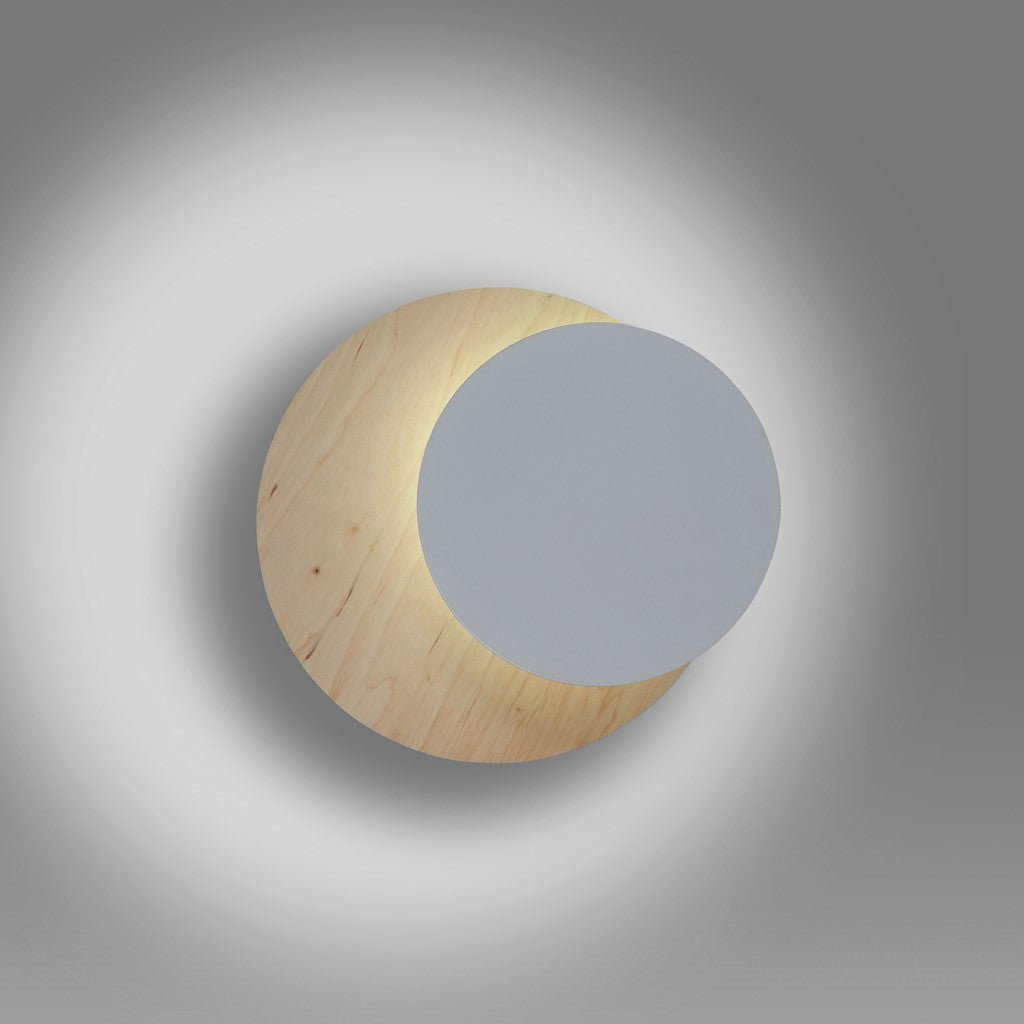 Wandlamp gepoedercoat staal en multiplex Scandinavisch wit, 22 x 20 cm, voor woonkamer, slaapkamer en hal