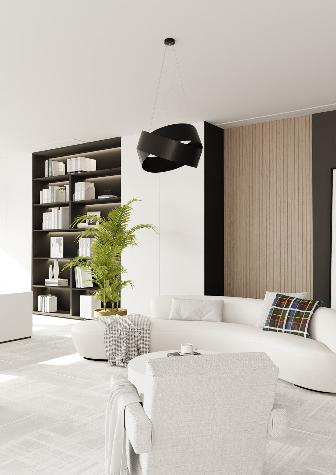 Hanglamp gepoedercoat staal Vieno minimalistisch zwart 50 x 100 cm, 2 fittingen E27, eettafel en woonkamer