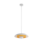 Hanglamp Skin gepoedercoat staal Scandinavisch wit met oranje binnenkant Ø 30 cm, verstelbaar, voor eettafel en woonkamer