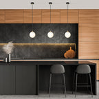 Hanglamp gepoedercoat staal en glas, retro, zwart met goud, witte kap Ø 14 cm, hoogteverstelbaar, E14