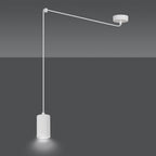Hanglamp Traker gepoedercoat staal modern wit, 1 lichtpunt met GU10-fitting, verstelbare hoogte