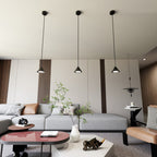 Hanglamp gepoedercoat staal Elit minimalistisch zwart, kegelvormige kap, verstelbare hoogte, 1 fitting
