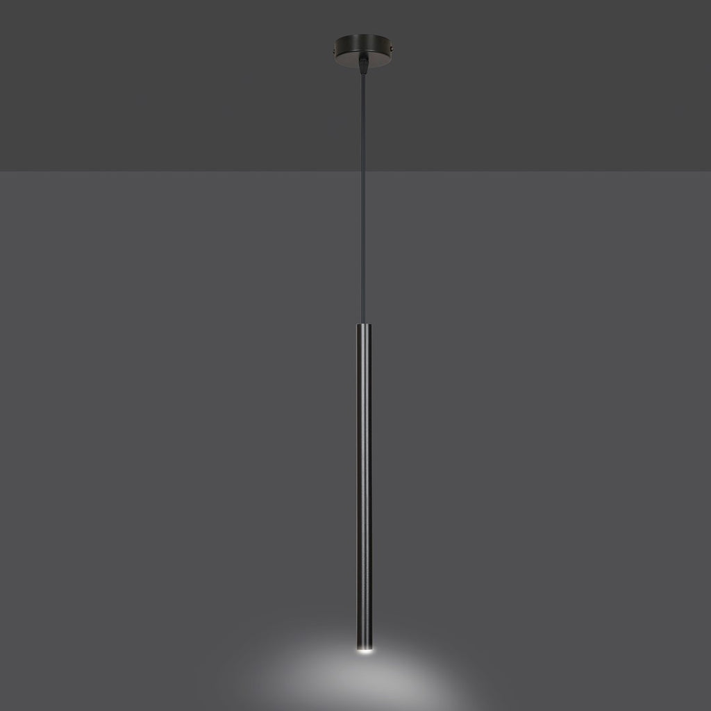 Hanglamp gepoedercoat staal Selter zwart, minimalistisch, hoogte verstelbaar, 1 lichtpunt G9 – eettafel of zithoek