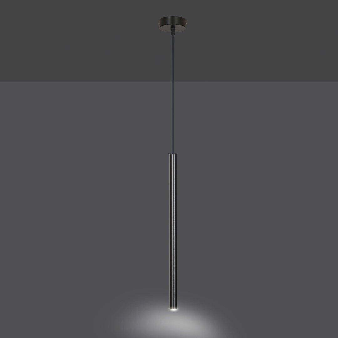 Hanglamp gepoedercoat staal Selter zwart, minimalistisch, hoogte verstelbaar, 1 lichtpunt G9 – eettafel of zithoek