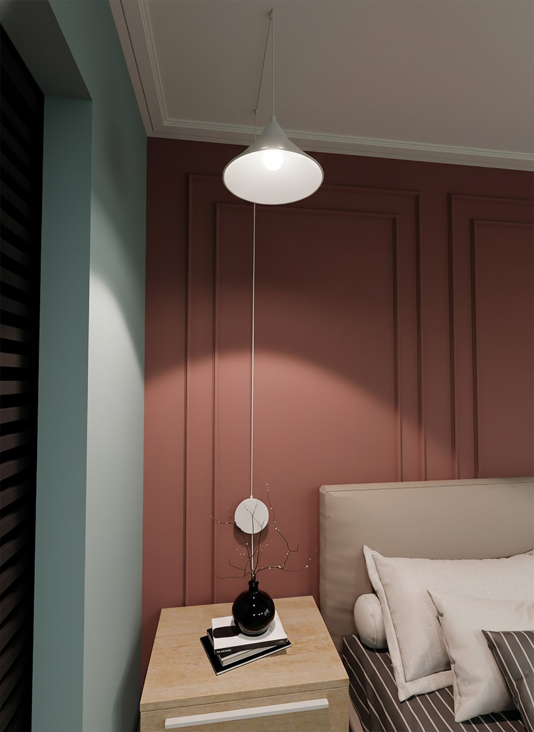 Hanglamp gepoedercoat staal Abramo, Scandinavisch, wit, 1 lamp met E27-fitting voor woonkamer en eetruimte