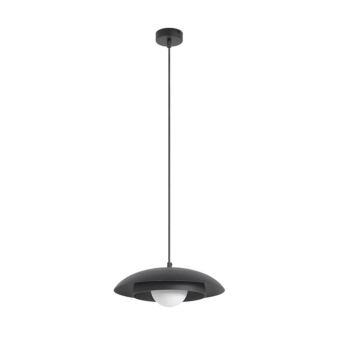 Hanglamp gepoedercoat staal Skin zwart Ø 30 cm, Scandinavisch, voor eettafel en woonkamer