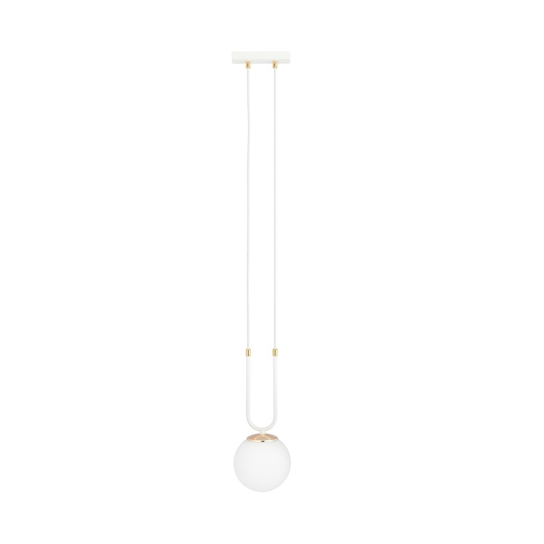 Hanglamp gepoedercoat staal en glas retro wit opaal, 1 lichtpunt, kapdiameter 15 cm, E14 – eettafel en zithoek