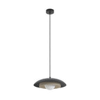 Hanglamp gepoedercoat staal Scandinavisch zwart met mokka Ø 30 cm, 1 lichtpunt G9, verstelbare hoogte