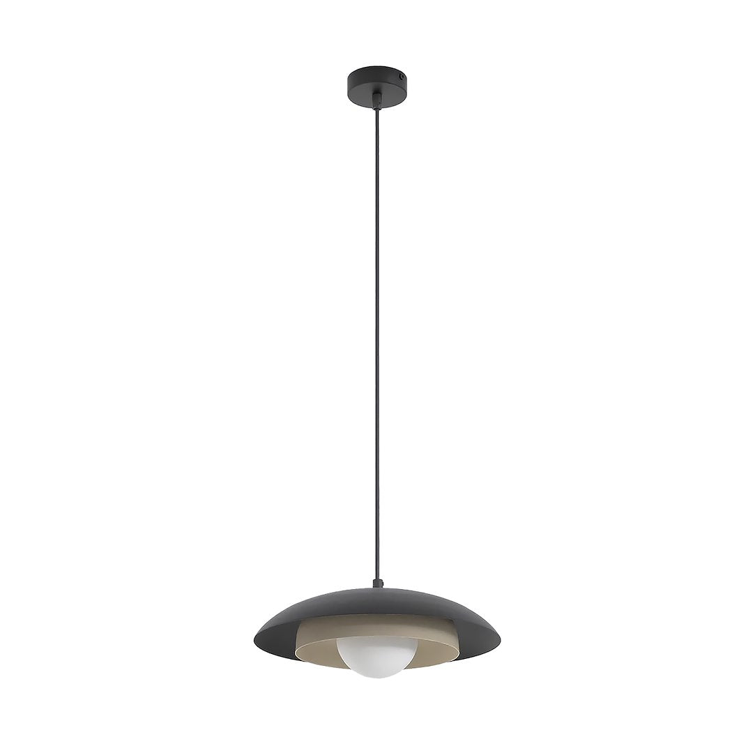 Hanglamp gepoedercoat staal Scandinavisch zwart met mokka Ø 30 cm, 1 lichtpunt G9, verstelbare hoogte