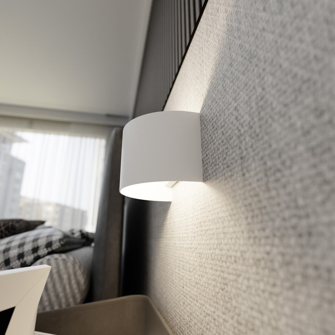Wandlamp gepoedercoat staal modern Vouw wit, 20 x 14 cm, voor trap, gang en entree