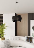Hanglamp gepoedercoat staal Vieno minimalistisch zwart 50 x 100 cm, 2 fittingen E27, eettafel en woonkamer