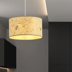 Hanglamp gepoedercoat staal en stof boho Aston bruin Ø 35 cm, 1 fitting E27 voor woonkamer en eetkamer