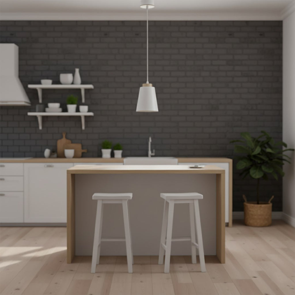 Hanglamp gepoedercoat staal en hout Bolero, Scandinavisch wit, 14 x 100 cm, 1 fitting E27, voor woonkamer en slaapkamer