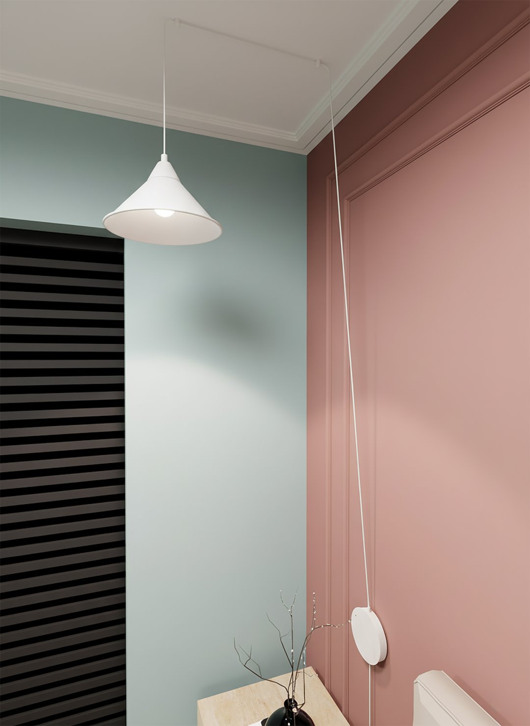 Hanglamp gepoedercoat staal Abramo, Scandinavisch, wit, 1 lamp met E27-fitting voor woonkamer en eetruimte
