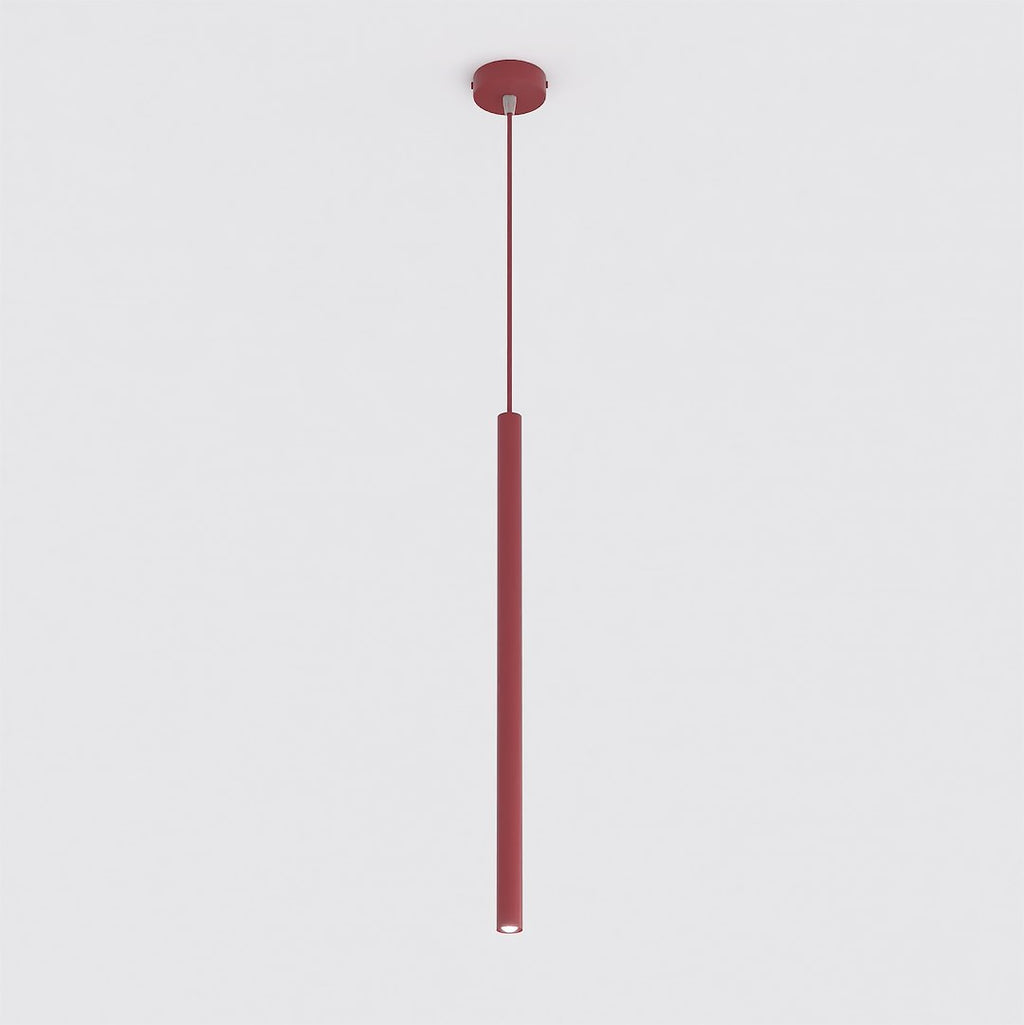 Hanglamp gepoedercoat staal Selter bordeaux, naalddunne cilinder met G9-fitting en verstelbare hoogte