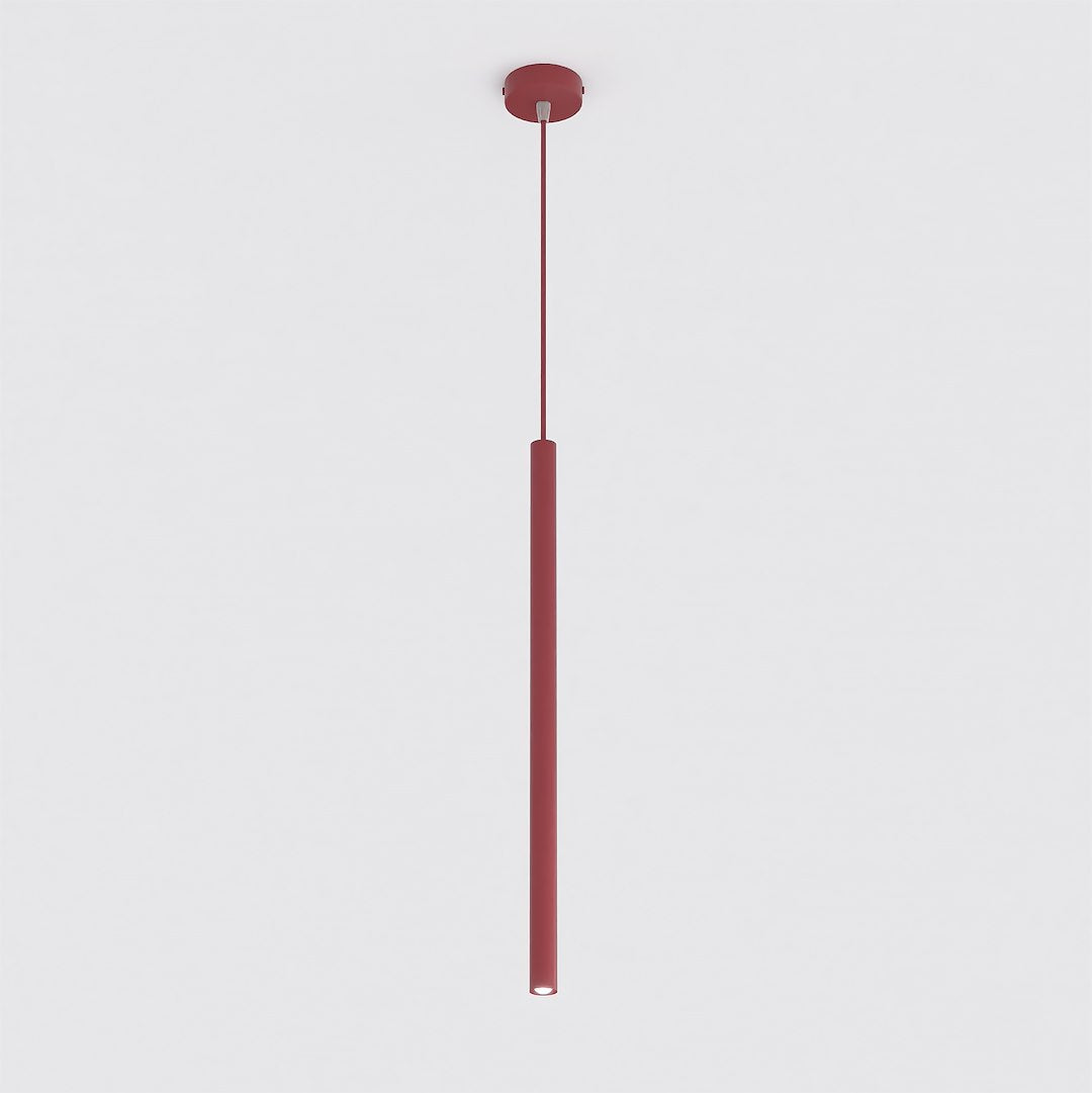 Hanglamp gepoedercoat staal Selter bordeaux, naalddunne cilinder met G9-fitting en verstelbare hoogte
