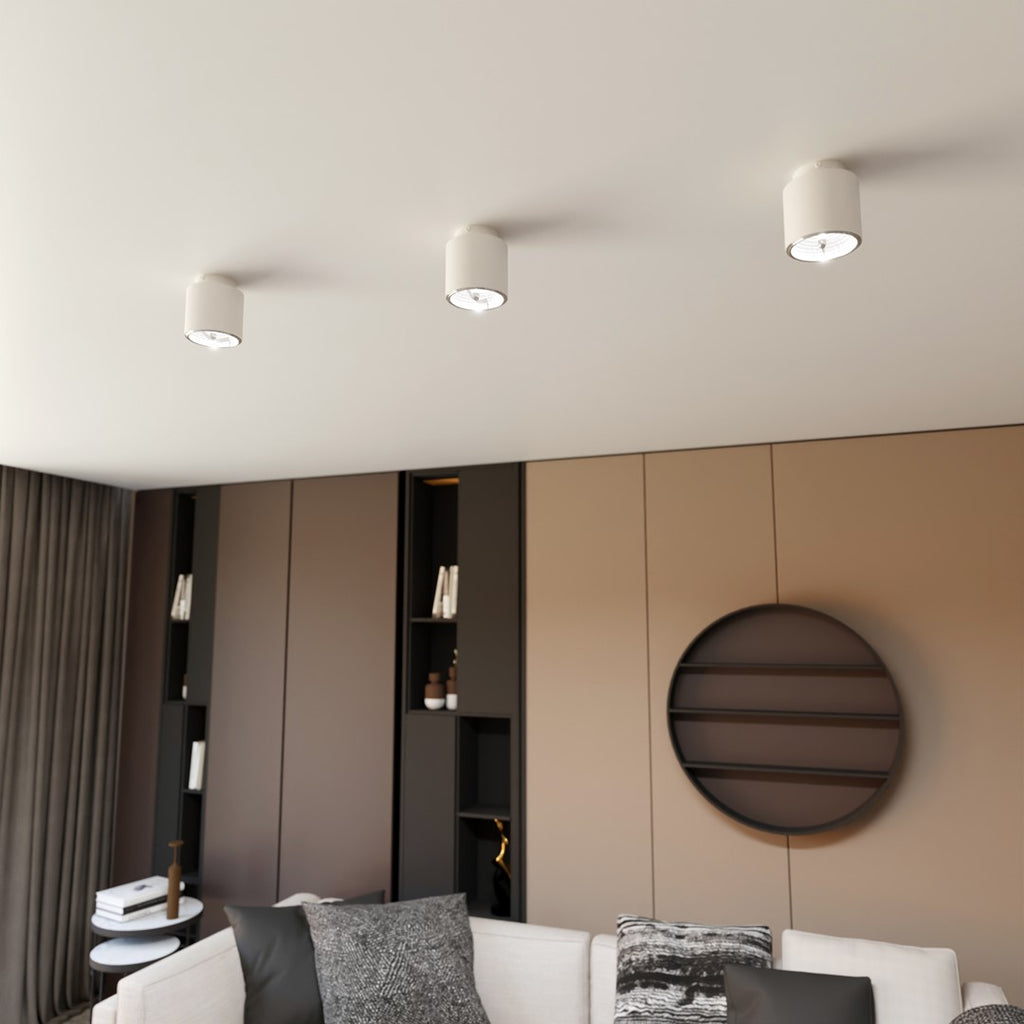 Plafondlamp Nano gepoedercoat staal wit, minimalistisch, 1 fitting, max. 12 W led, 11 x 12 cm, woonkamer, hal of kantoor