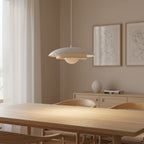 Hanglamp gepoedercoat staal Skin, Scandinavisch, wit met mokka, 30 x 30 cm, verstelbaar, voor eettafel en woonkamer