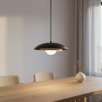 Hanglamp gepoedercoat staal Scandinavisch zwart met mokka Ø 30 cm, 1 lichtpunt G9, verstelbare hoogte