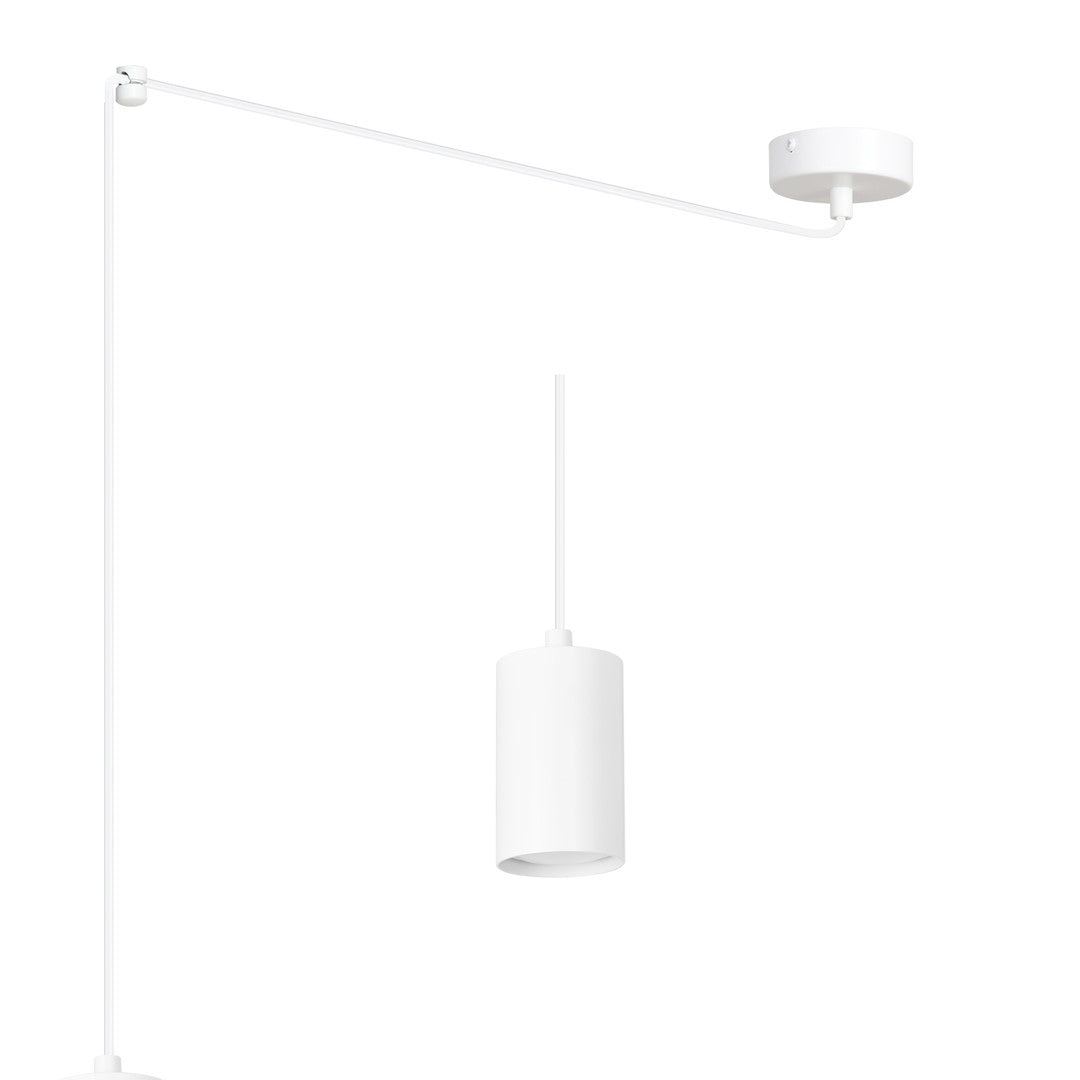 Hanglamp Traker gepoedercoat staal modern wit, 1 lichtpunt met GU10-fitting, verstelbare hoogte